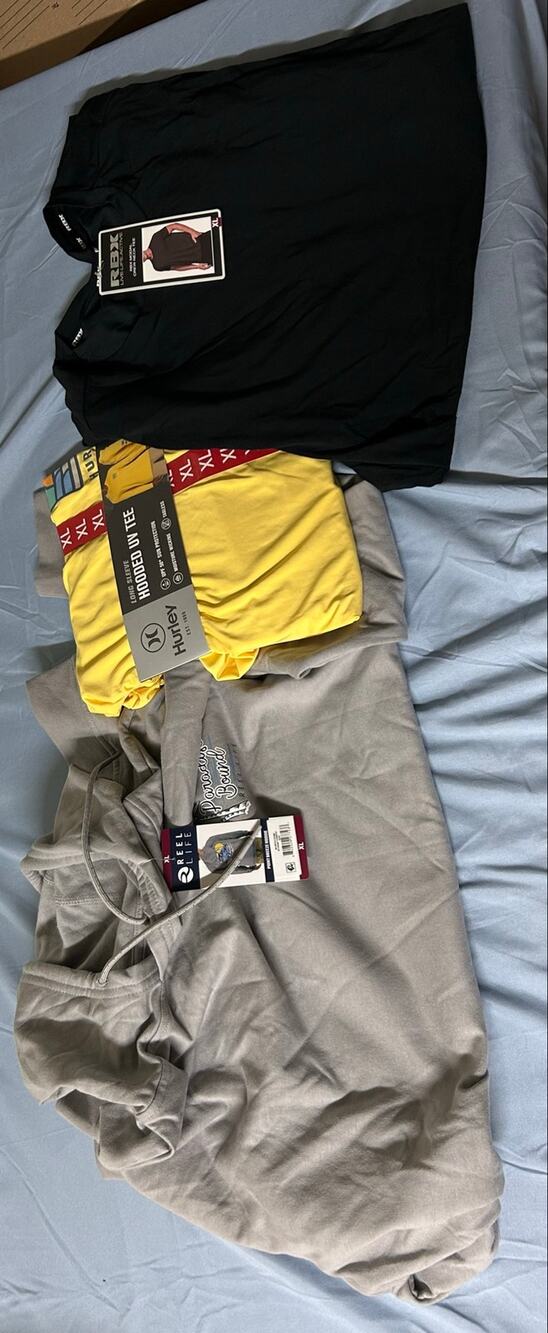 Men's Reel Life Hoodie Hurley UV Sun Tee RBX Shirt Lot 3pc XL NWT (MCB22)